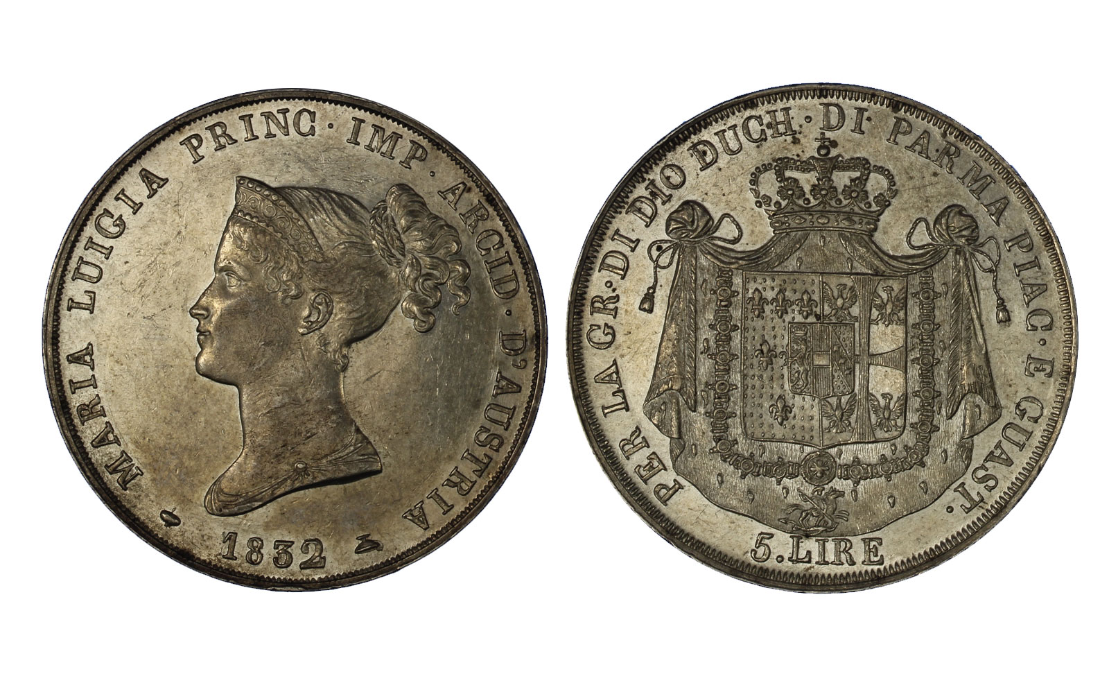 Maria Luigia - 5 lire in argento