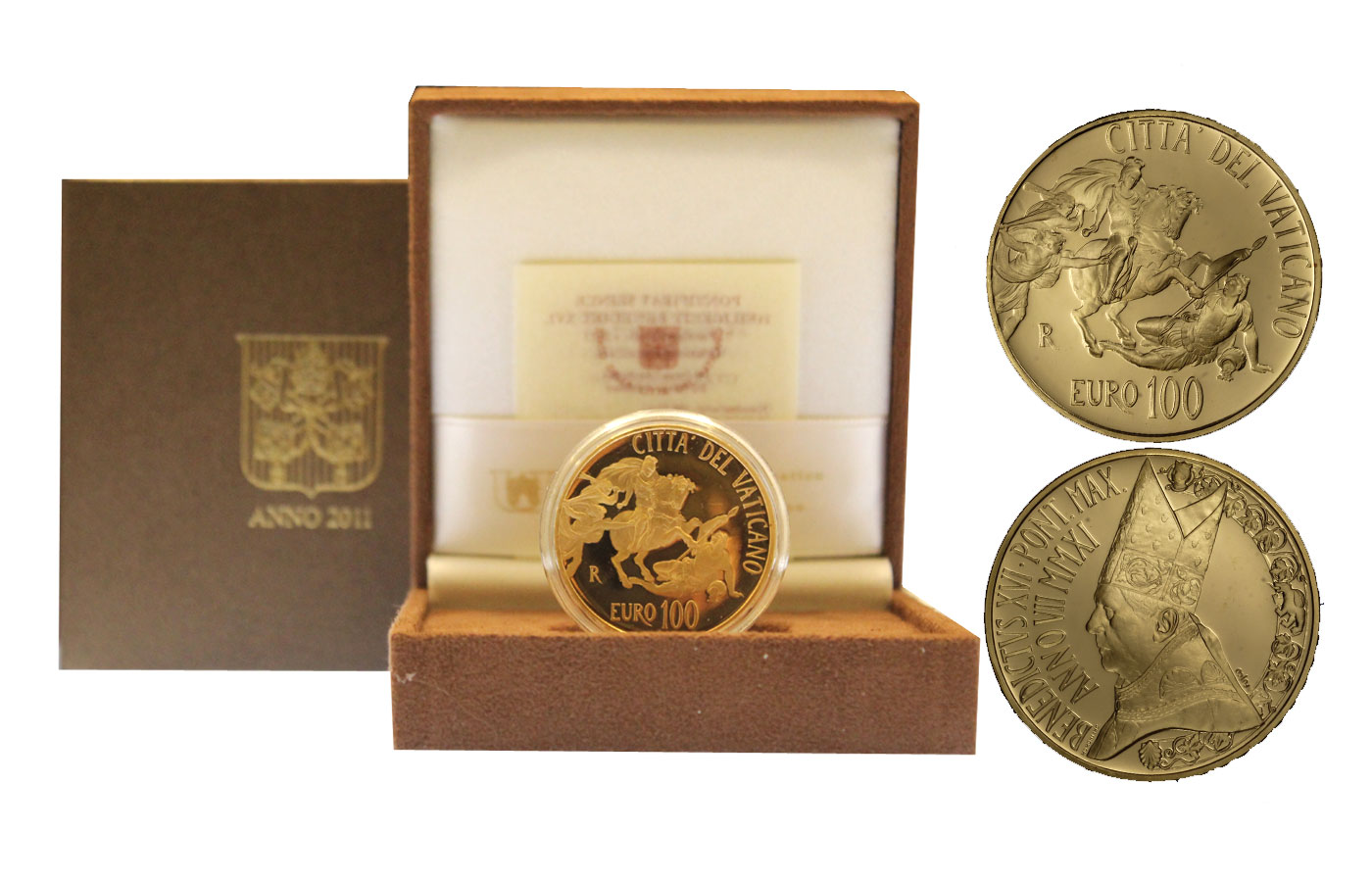 "Stanze di Raffaello" - Papa Benedetto XVI - 100 euro gr. 30,00 in oro 917/
