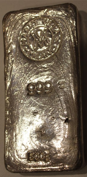 "Mario Villa" - Lingotto da 500 gr. in argento 999/000 - USATI 