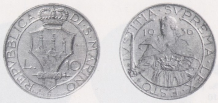 "Libertas" 10 lire gr. 10,00 in ag. 835/000 - Lotto di 10 pezzi