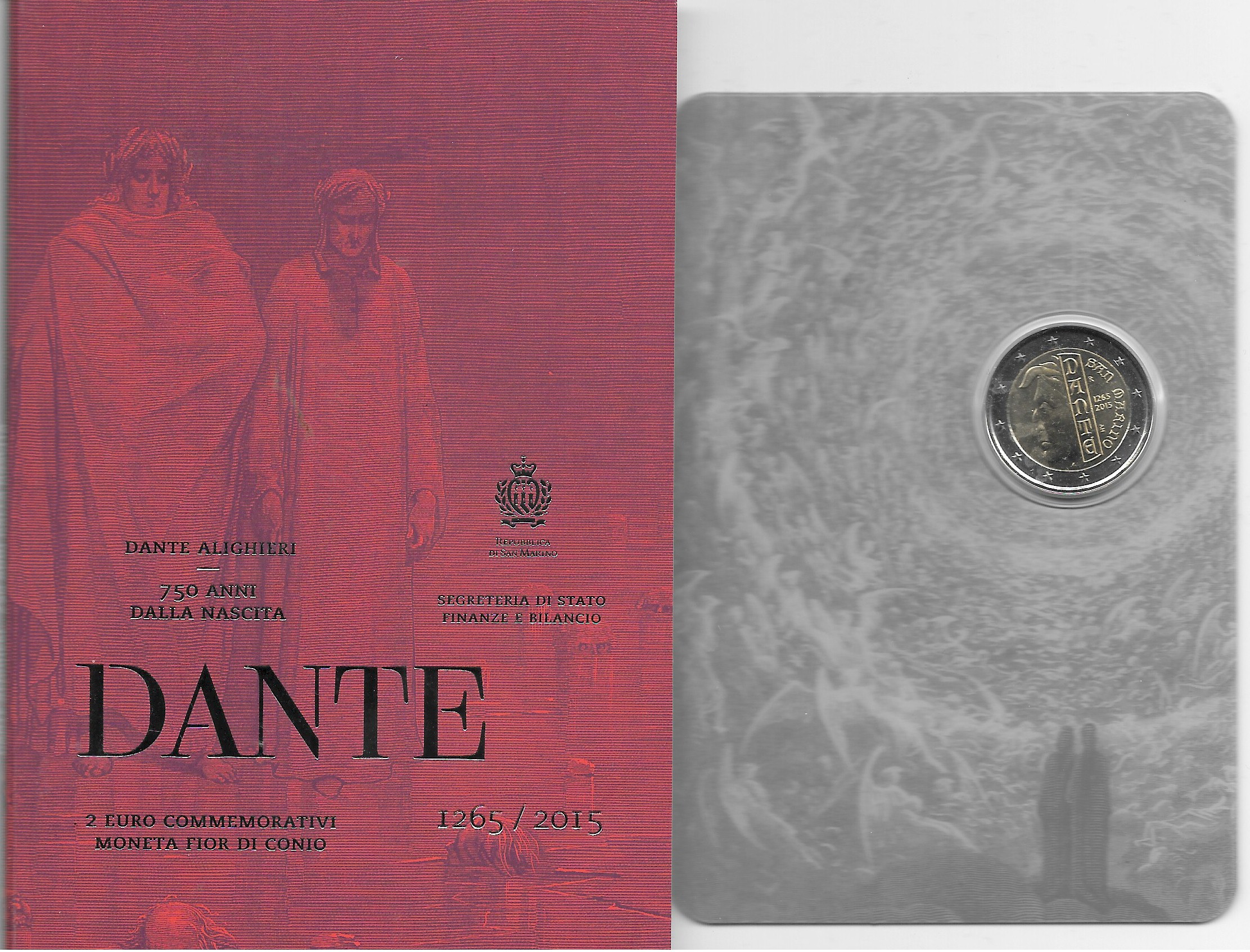 Dante Alighieri - 2 Euro in confezione ufficiale 