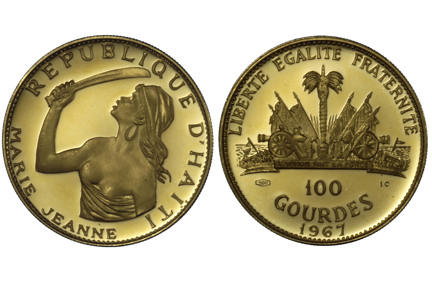 100 Gourdes gr. 19,75 in oro 900/00