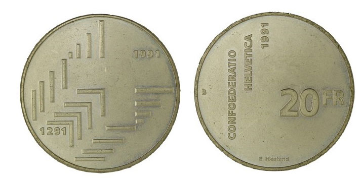 20 franchi gr. 20,00 in argento 835/000 Lotto di 10 pezzi