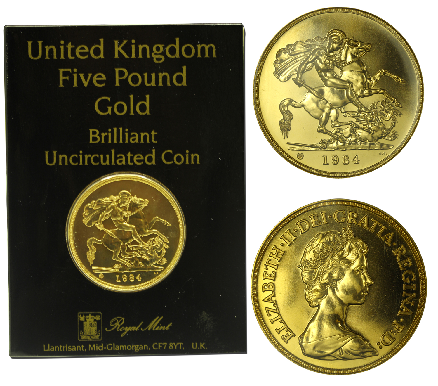 Regina Elisabetta - 5 sterline gr. 39,94 in oro 917/000 - blister originale