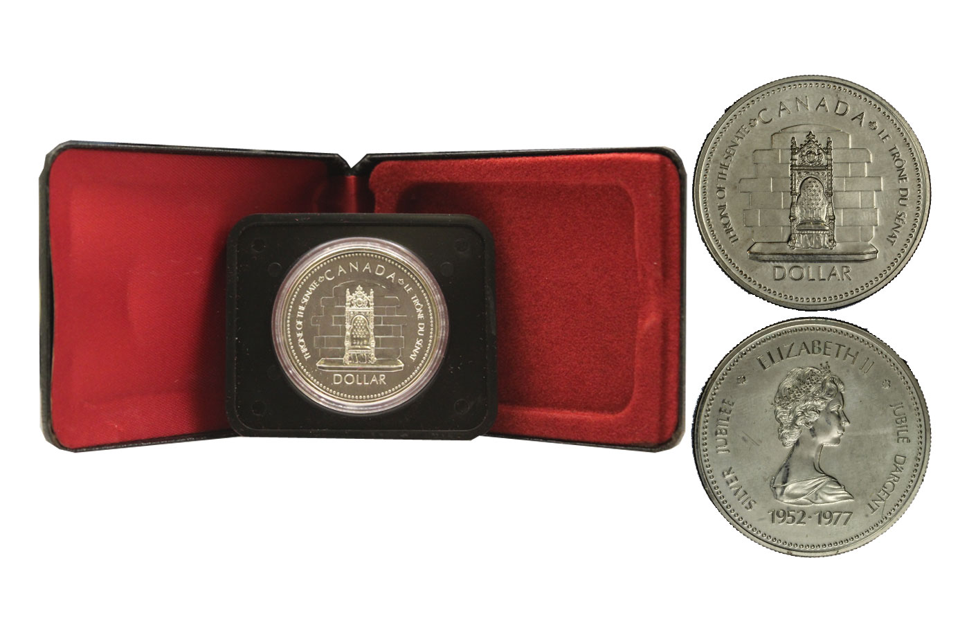 "Giubileo D'argento" - Regina Elisabetta II - Dollaro gr. 23,32 in arg. 500/ - In conf. originale