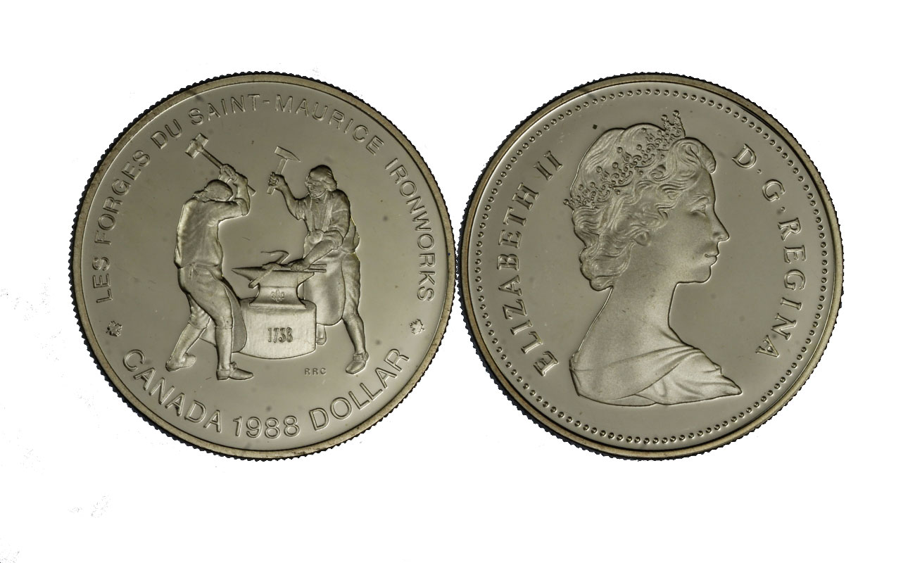 "250 I forgiatori di Saint-Maurice" - Regina Elisabetta II - 1 Dollaro gr. 23,32 in arg. 500/