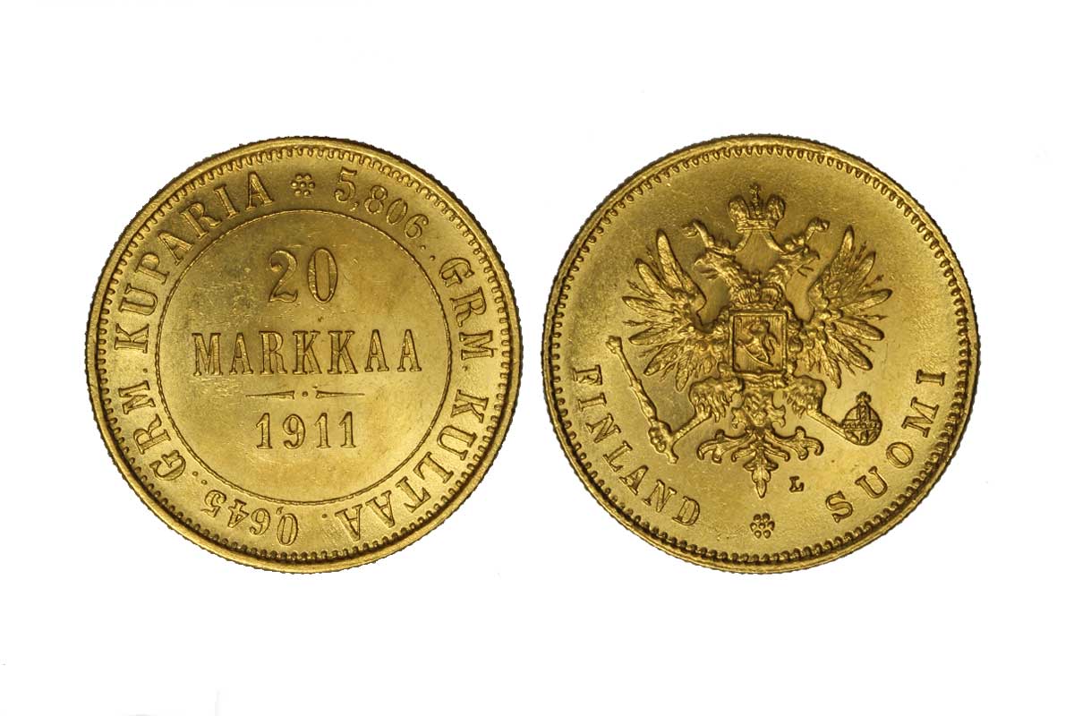 Nicola II - 20 marchi gr.6,45 in oro 900/