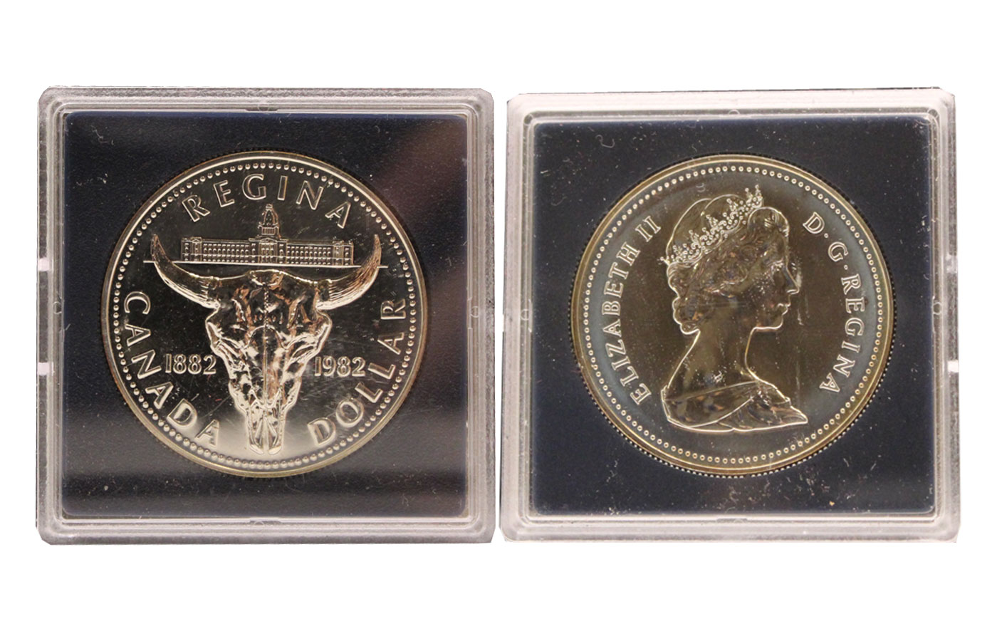 "100 Regina capoluogo del Saskatchewan" - Regina Elisabetta II - Dollaro Argento gr. 23.32 in arg. 500/ - In slab