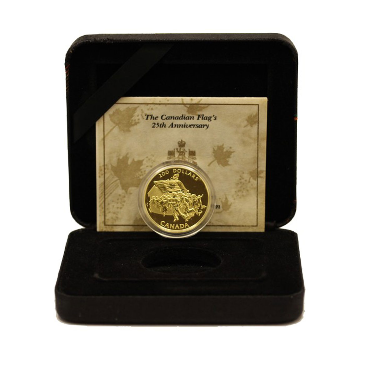 "Bandiera Canadese" - 200 dollari gr. 17,14 in oro 916/000 - conf. originale