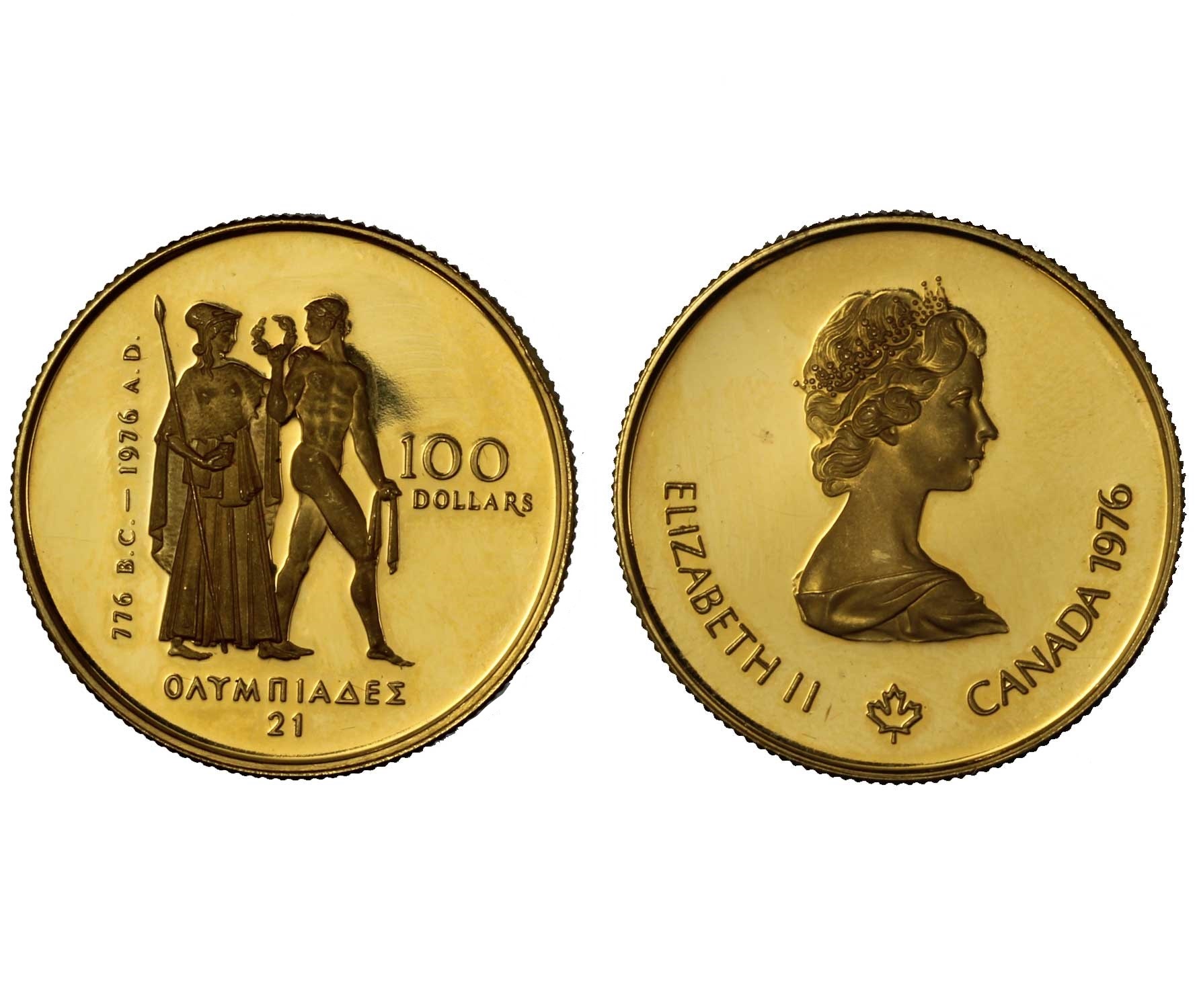 "Olimpiadi di Montreal" - 100 dollari gr. 16,96 in oro 917/