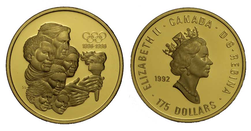 "Olimpiadi" - 175 dollari gr. 16,97 in oro 917/000 