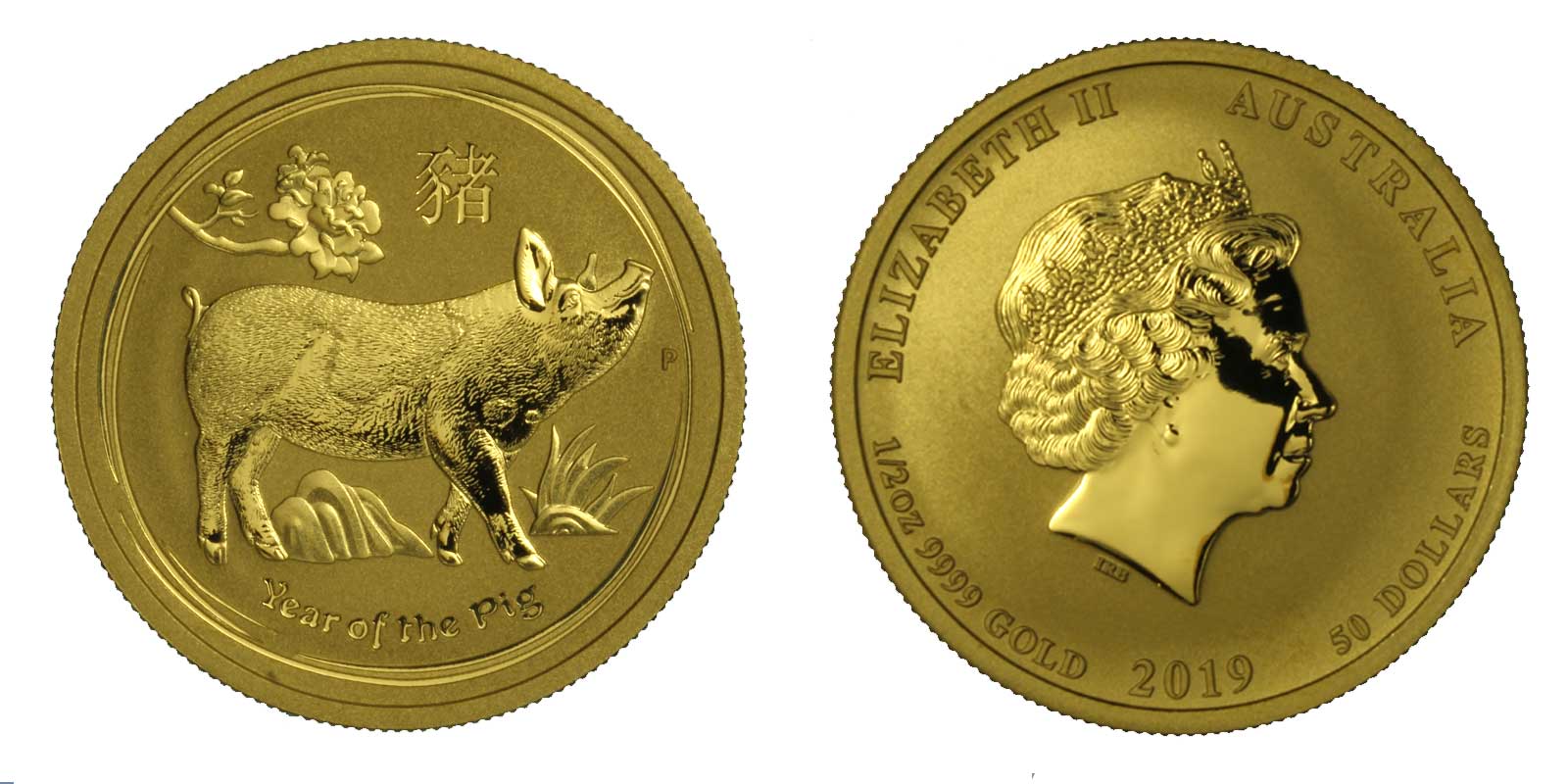 Calendario Cinese Anno del Maiale - 50 dollari gr. 15,55 in oro 999/000
