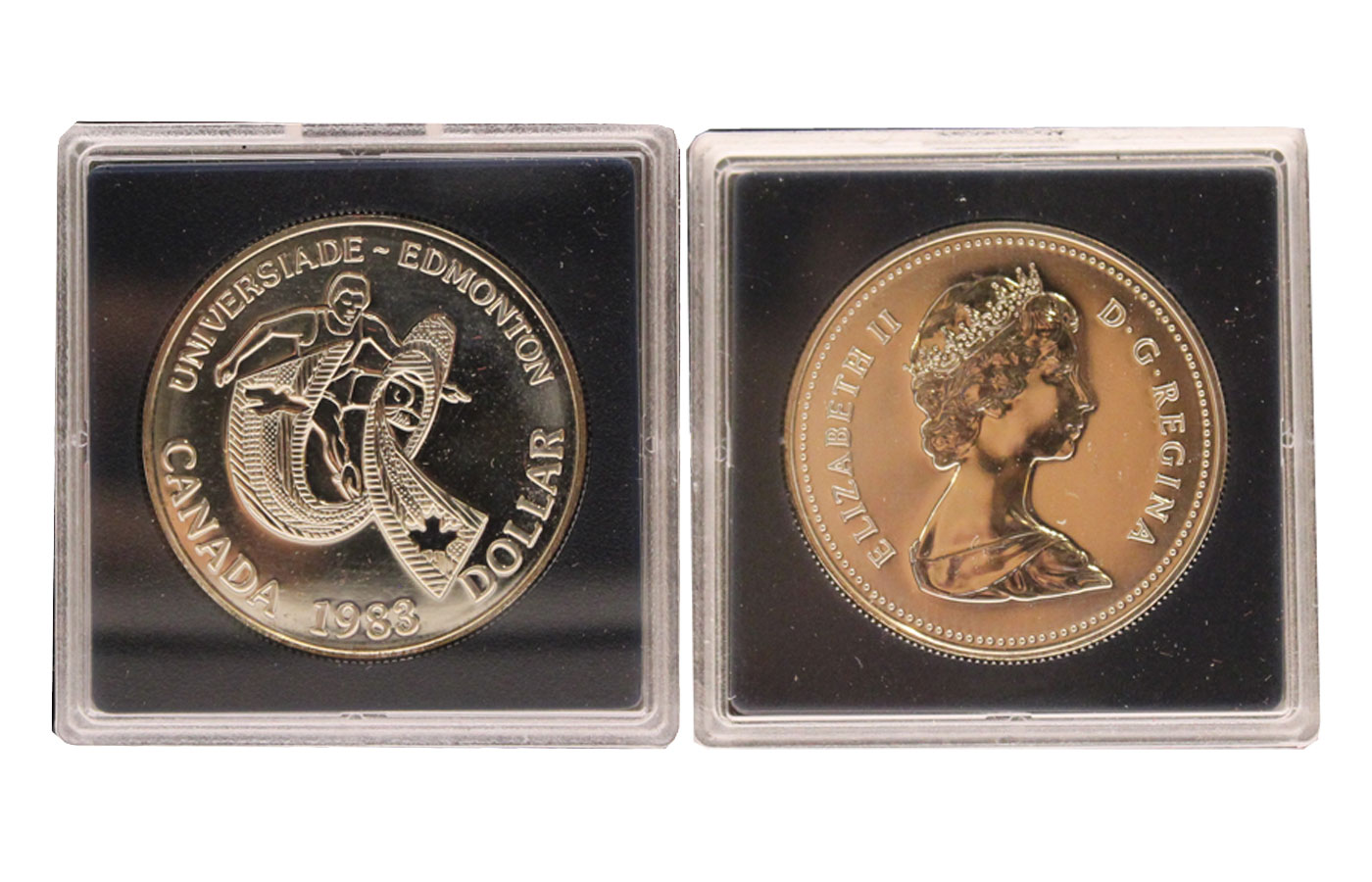 "XII Universiade" - Regina Elisabetta II - Dollaro gr. 23,32 in arg. 500/ - In Slab