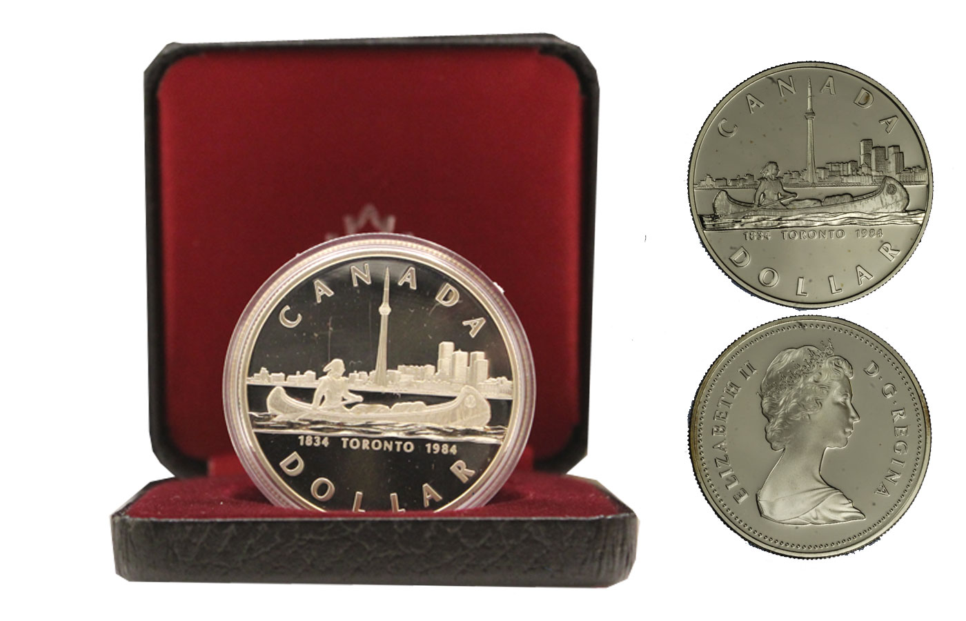 "150 Toronto" - Regina Elisabetta II - Dollaro 23,32 in arg. 500/ - In conf. originale