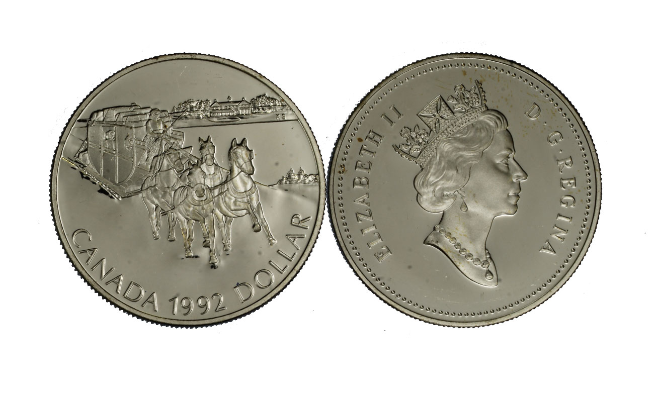 "175 Diligenza di Kingston" - Regina Elisabetta II - Dollaro gr. 25,17 in arg. 925/