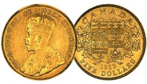 Giorgio V -  5 Dollari gr. 8,35 in oro 900/000