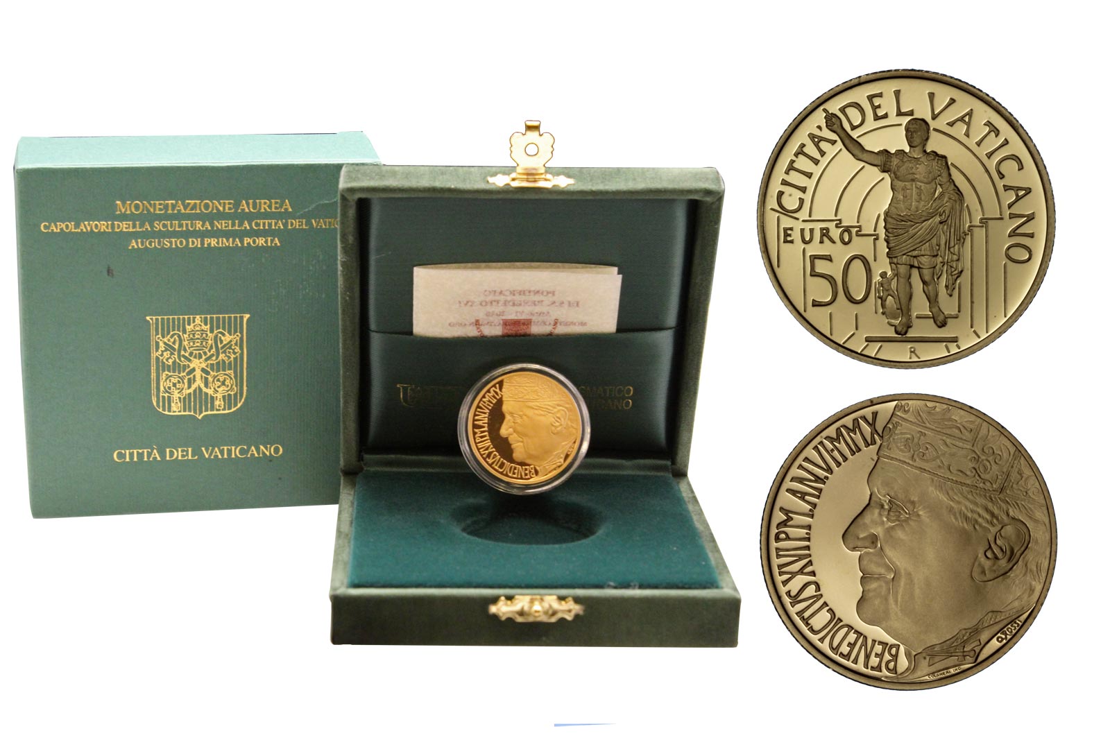 "Augusto di Prima Porta" - 50 euro gr. 15,00 in oro 917/000  - conf. originale 