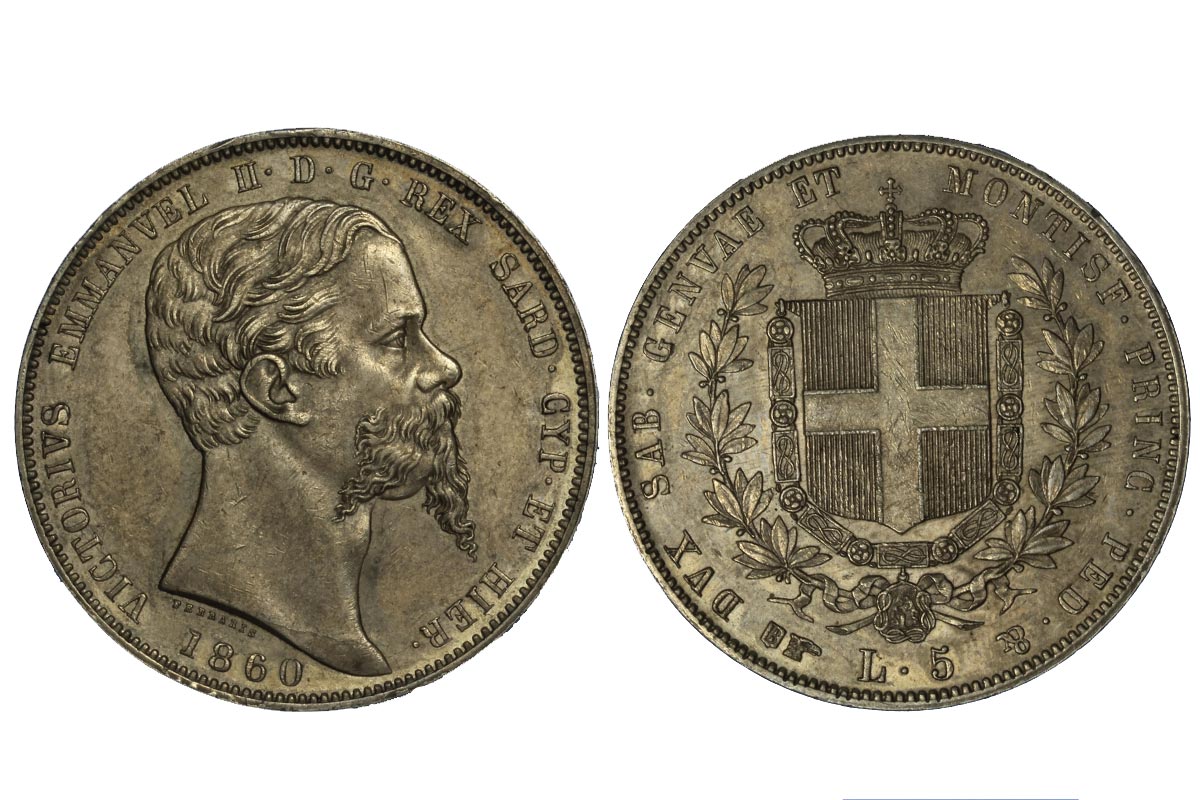 Vittorio Emanuele II - 5 lire zecca di Torino