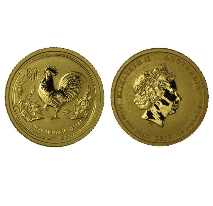 Calendario Cinese Anno del Gallo - 15 dollari gr. 3,11 in oro 999/000