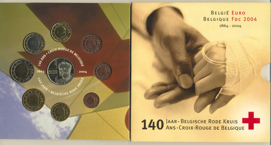 "Croce rossa" - Serie divisionale di 8 monete con medaglia - Conf. originale