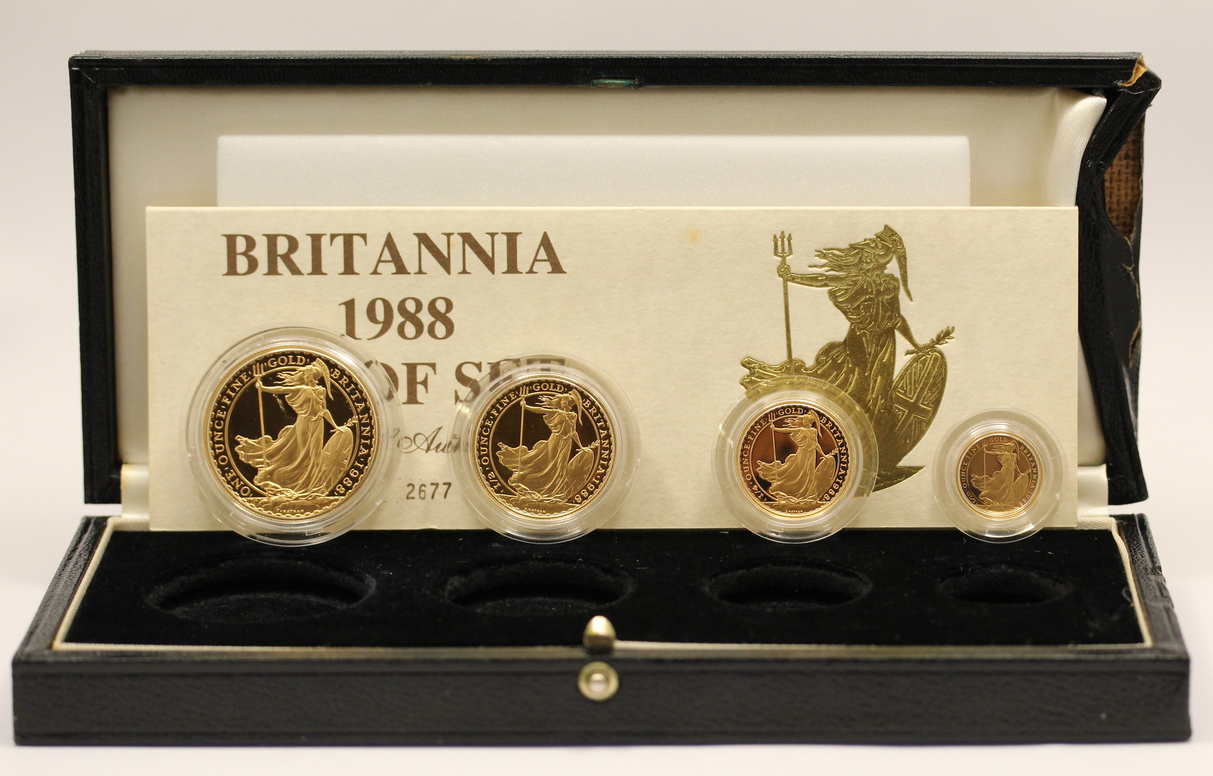Britannia - Serie di 100 - 50 - 25 -10 pounds di gr. 63,00 oro 917/000 - conf. danneggiata a lato