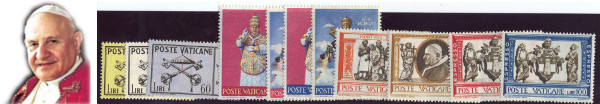 Collezione completa di francobolli nuovi del "Papa buono"