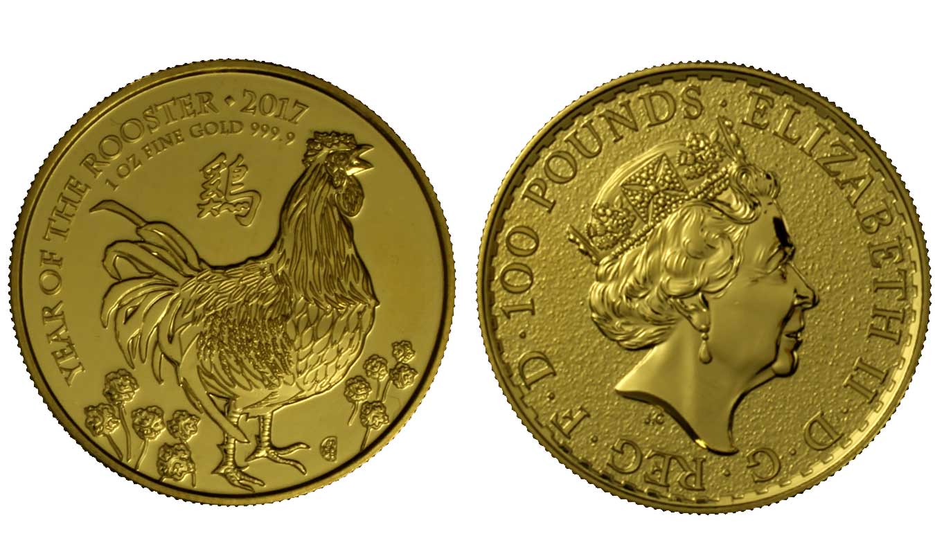 Year of the Rooster - 100 pounds gr. 31,103 in oro 999/000 