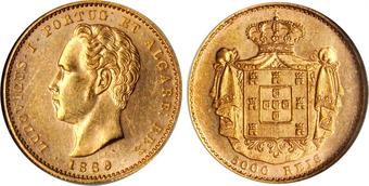 Luigi I - 5000 reis gr. 8,86 in oro 917/000