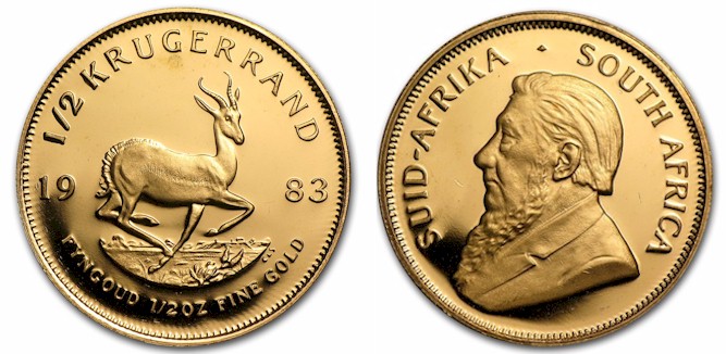 1/2 Krugerrand gr. 16,96 in oro 917/000