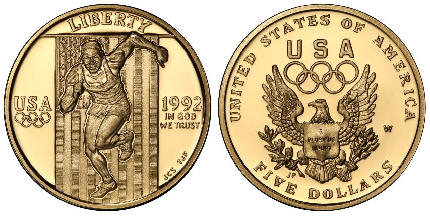 Olimpiadi di Atlanta - 5 dollari gr. 8,36 in oro 900/000