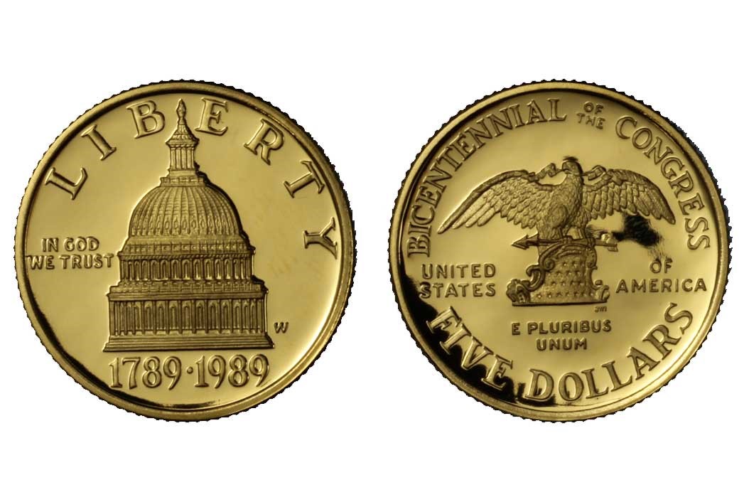 "Congresso" - 5 dollari gr. 8,36 in oro 900/000