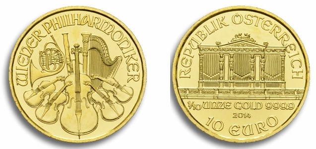 Filarmonica - 10 euro gr. 3,11 in oro 999/000