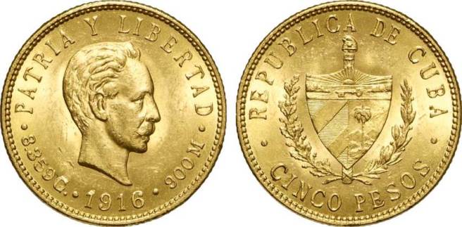 5 pesos gr. 8,36 in oro 900/