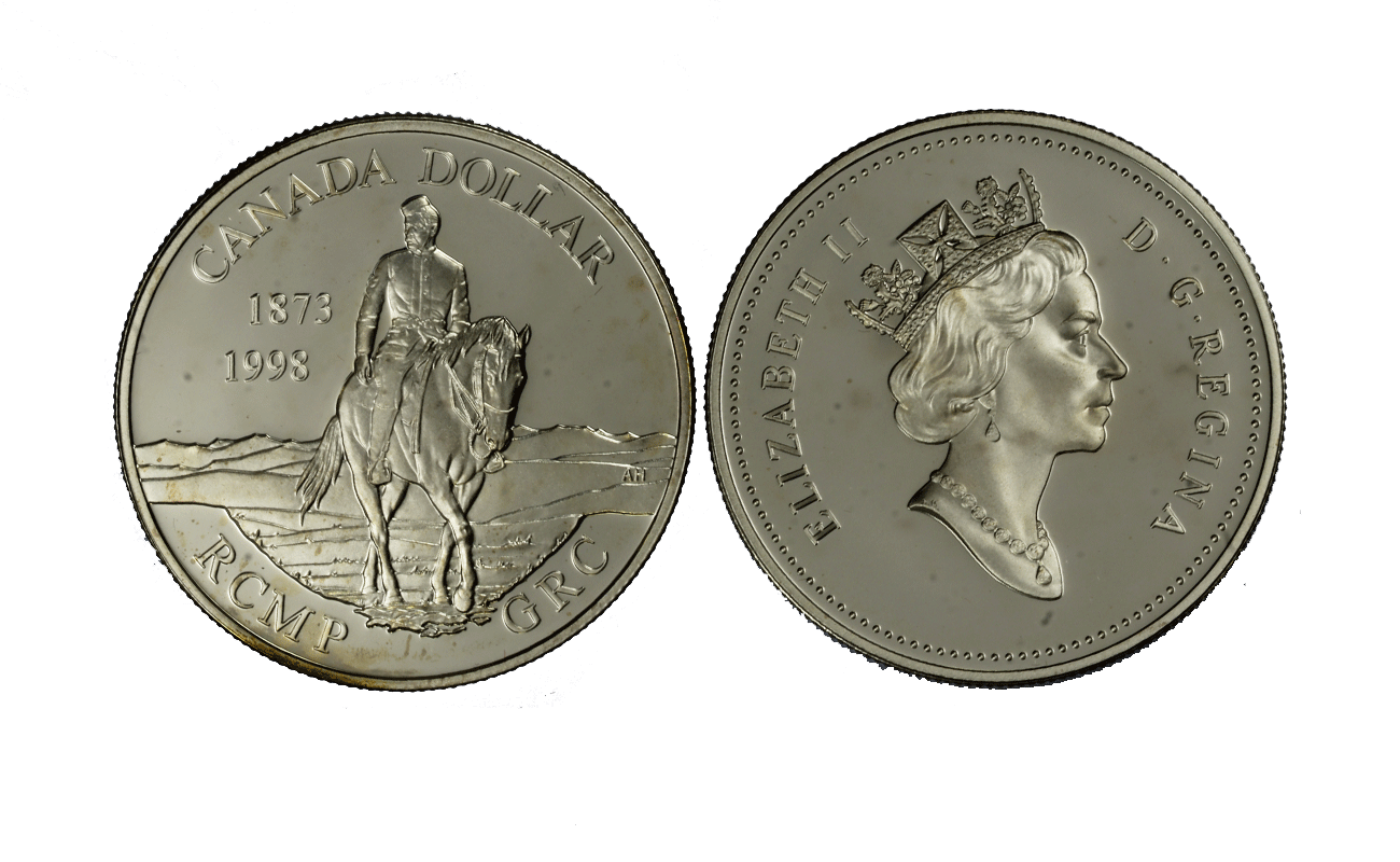 "125 Rgia polizia a cavallo canadese" - Regina Elisabetta II - Dollaro gr. 25,17 in arg. 925/