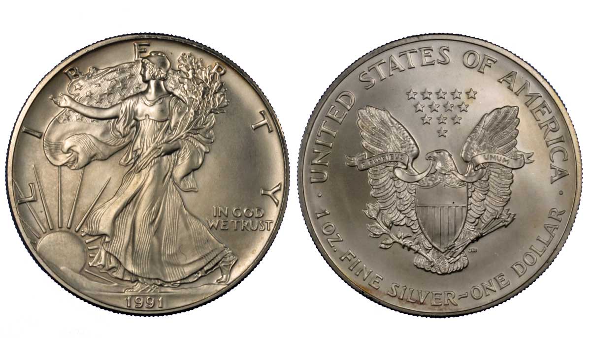 "American Eagle" - moneta da 1 dollaro gr. 31,103 (1 oz) in argento 999/°°°