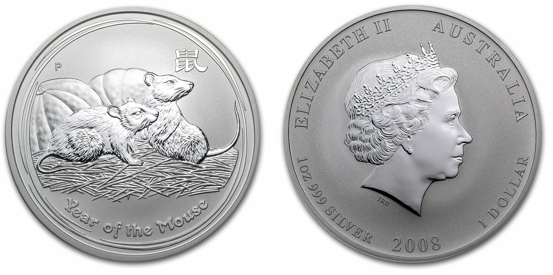 Calendario Cinese Nuovo Tipo - Anno del Topo - moneta da 1 dollaro gr. 31,103 (1 oz) in argento 999/°°° 