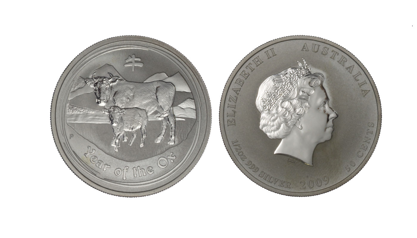 Calendario Cinese Nuovo Tipo - Anno del Bue - moneta da 50 centesimi gr. 15,55 (1/2 oz) in argento 999/
