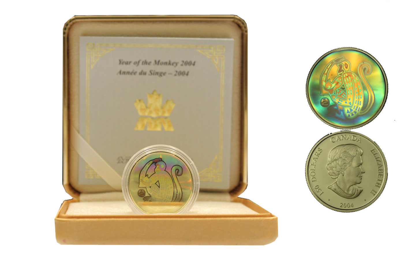 "Year of The Monkey"- Regina Elisabetta - 150 dollari gr. 13,60 in oro 750/