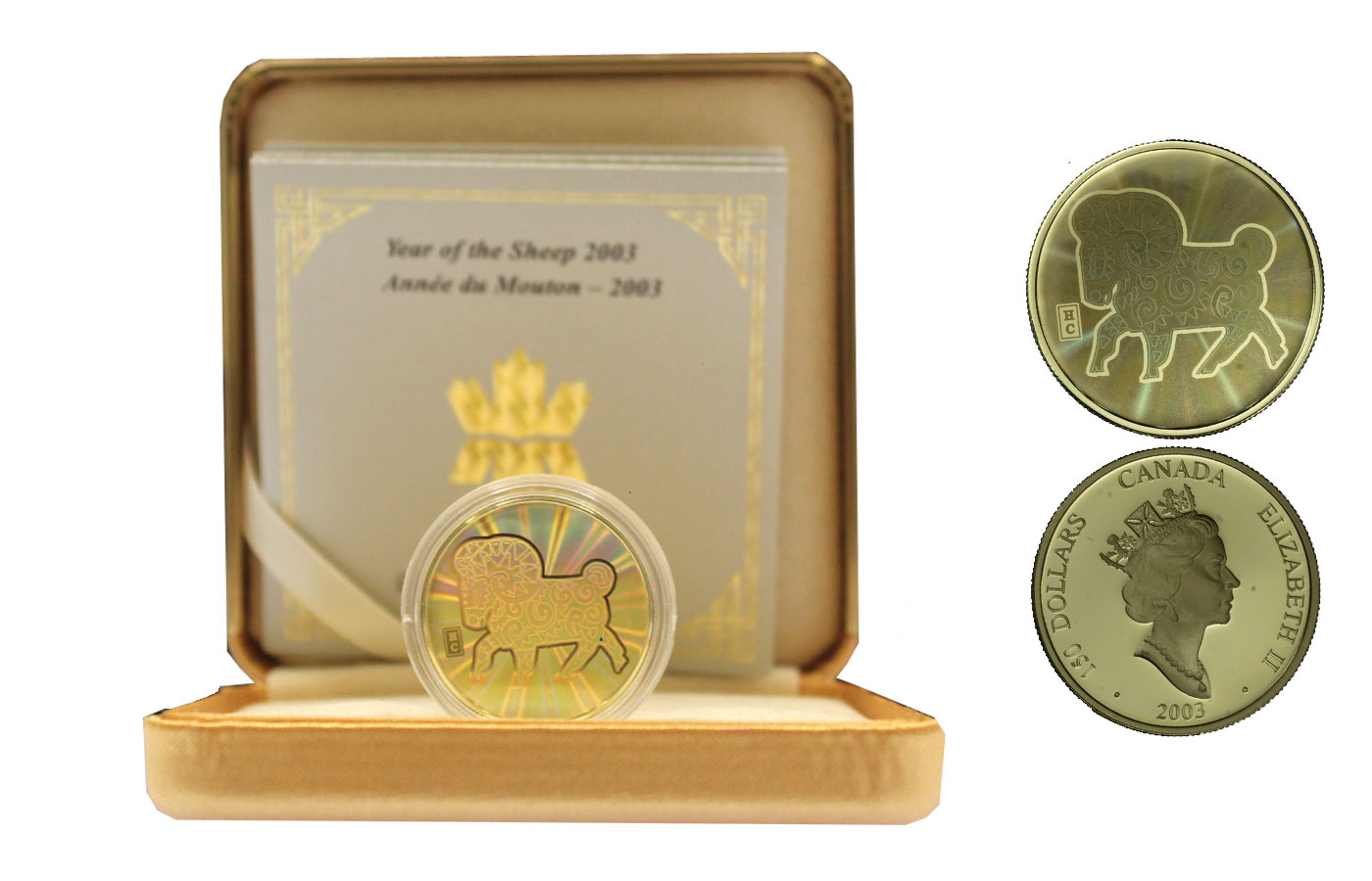 "Year of The Sheep" - Regina Elisabetta II -  150 dollari gr. 13,60 in oro 750/