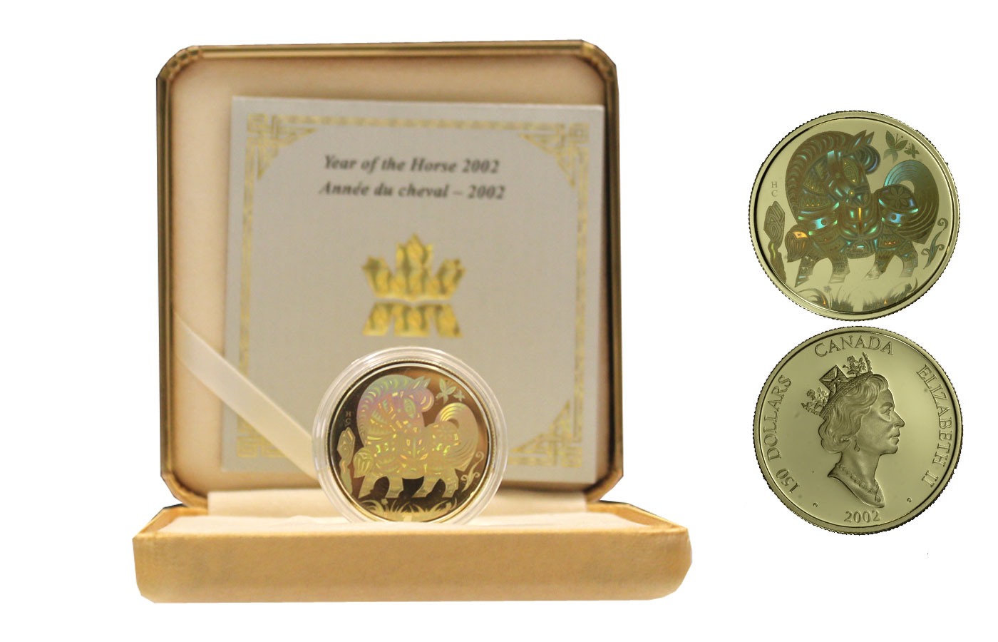 "Year of The Horse" - Regina Elisabetta II - 150 dollari gr. 13,60 in oro 750/