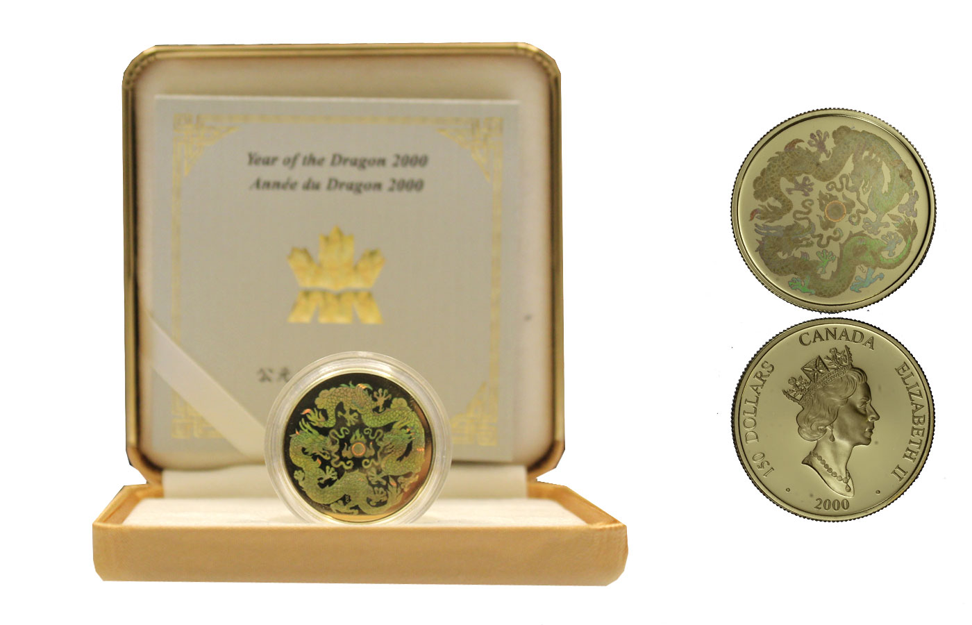 "Year of The Dragon" - Regina Elisabetta II- 150 dollari gr. 13.6 in oro 750/