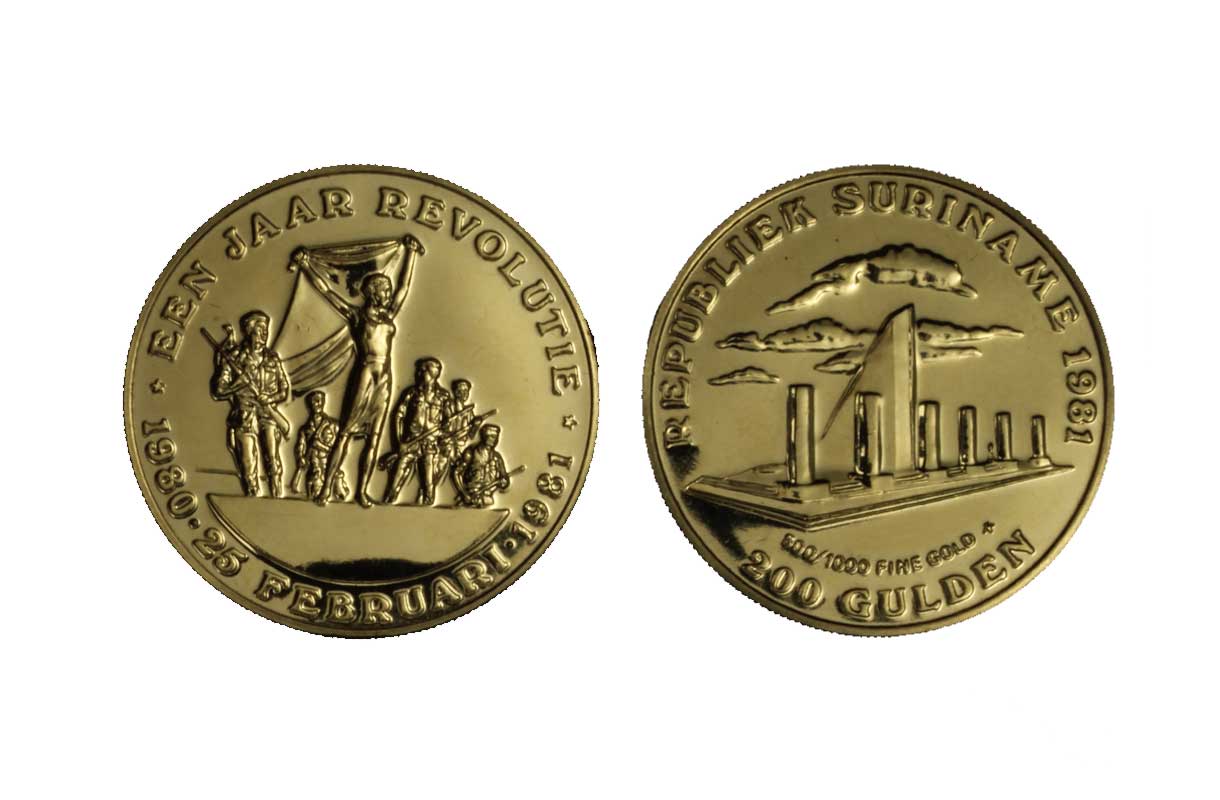 Anniv. Rivoluzione - 200 gulden gr. 7,12 in oro 500/000