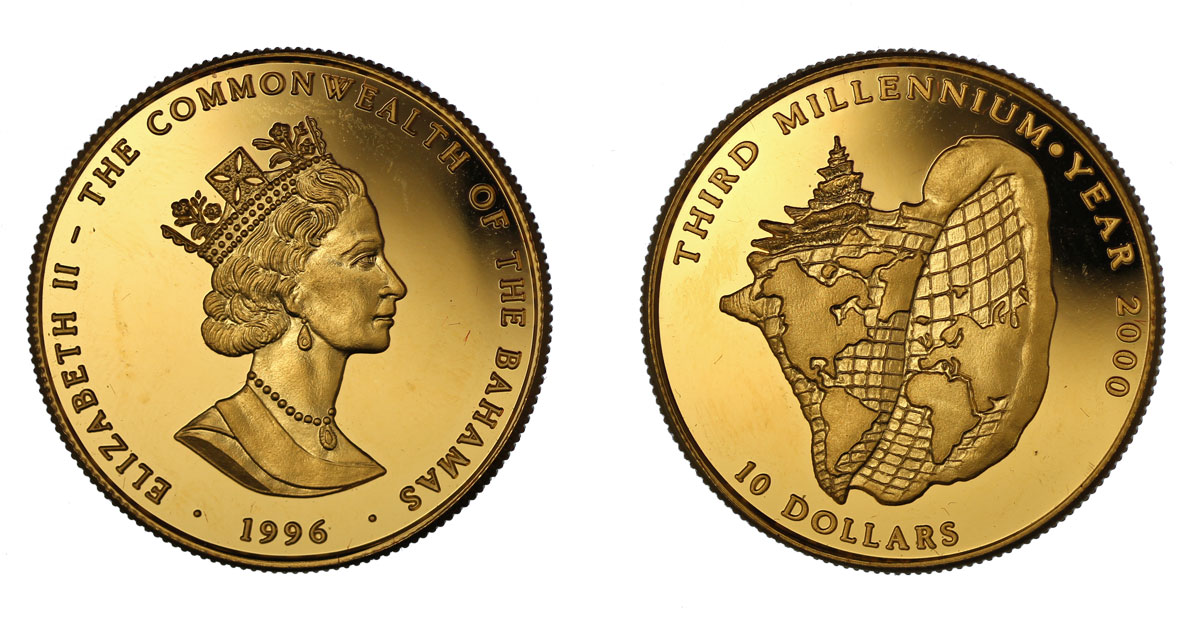 "Anno 2000" - 10 dollari gr. 15,55 in oro 999/000