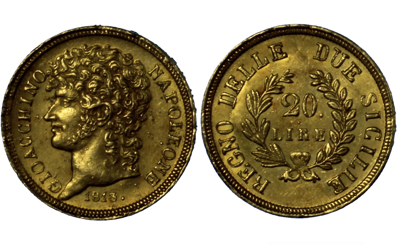 Gioacchino Napoleone - 20 lire gr.6,45 in oro 900/
