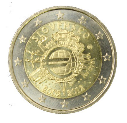 "10 Anni Di Circolazione Euro" - moneta da 2 euro