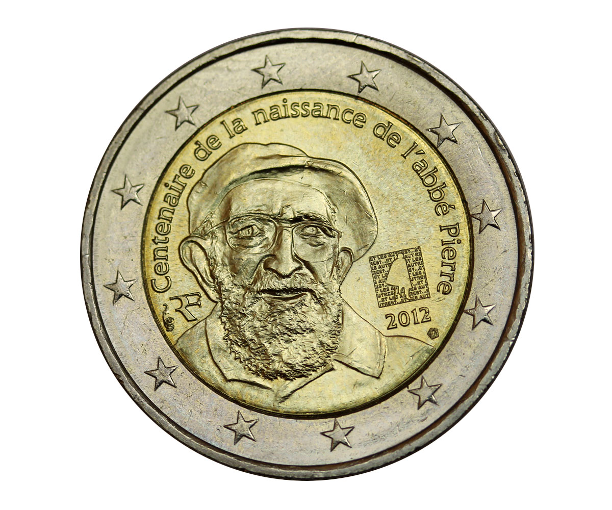 "100 Anniversario Nascita Abbe Pierre - 2 Euro