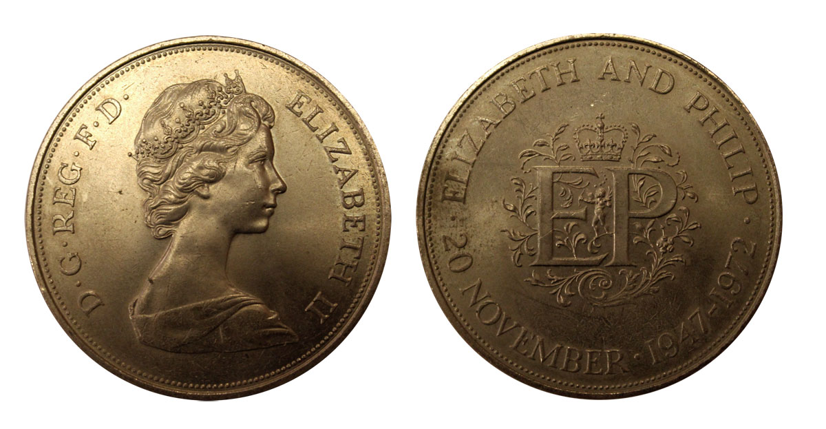 Medaglia "Nozze d'argento della Regina Elisabetta e il Principe Filippo"