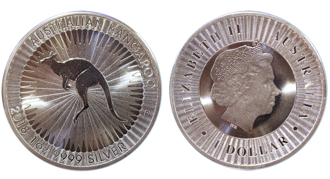 "Canguro" - moneta da 1 dollaro (un'oncia) - gr. 31,103 in ag. 999/°°°