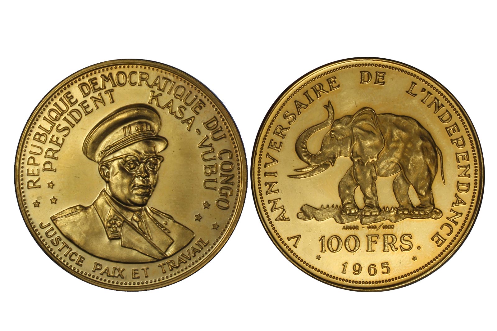 Anniversario Indipendenza - 100 franchi gr. 32,26 in oro 900/000