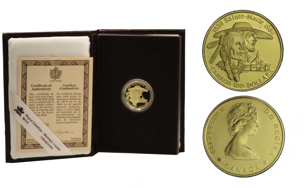 "Sainte Marie" - 100 dollari gr. 13,34 in oro 583/000 - conf. originale